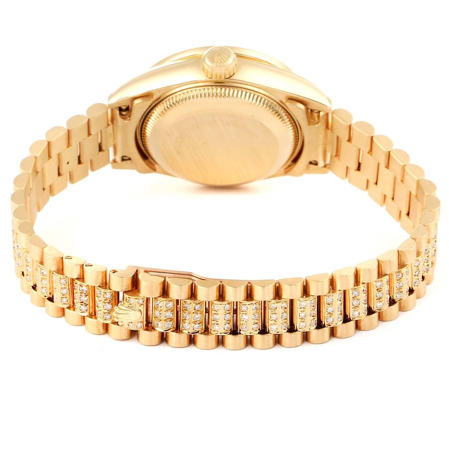 Rolex President Datejust Yellow Gold Diamond Ladies Watch 69138 For Sale 5