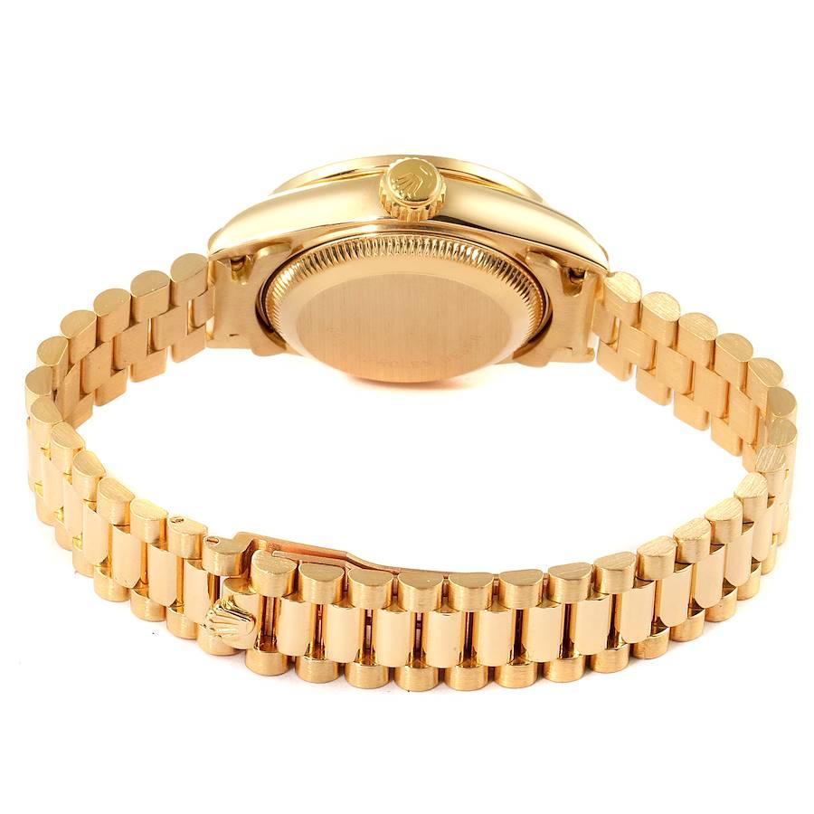 Rolex President Datejust Yellow Gold Diamond Ladies Watch 69138 5