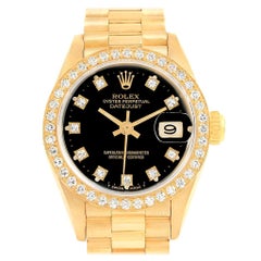 Rolex President Datejust Yellow Gold Diamond Ladies Watch 69138