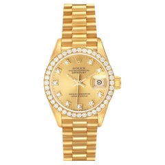 Rolex President Datejust Yellow Gold Diamond Ladies Watch 69138