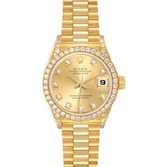 Rolex President Datejust Yellow Gold Diamond Ladies Watch 69158