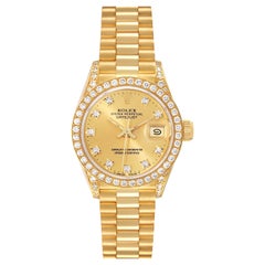 Rolex President Datejust Yellow Gold Diamond Ladies Watch 69158