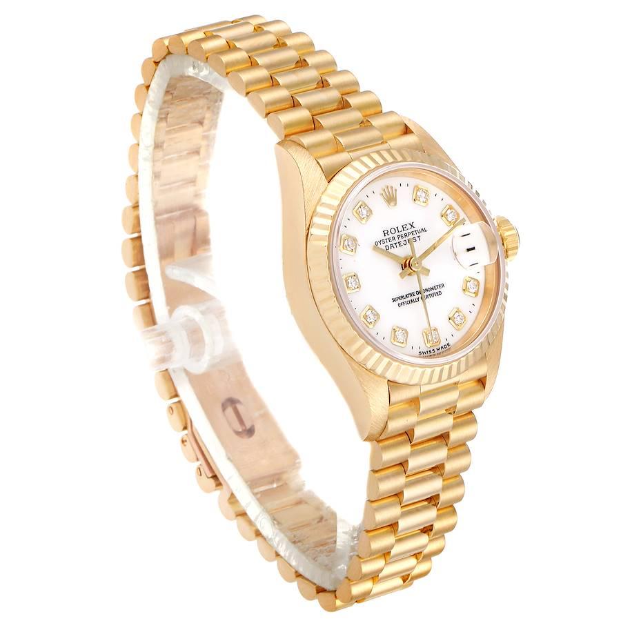 Rolex President Datejust Yellow Gold Diamond Ladies Watch 69178 Box In Excellent Condition In Atlanta, GA