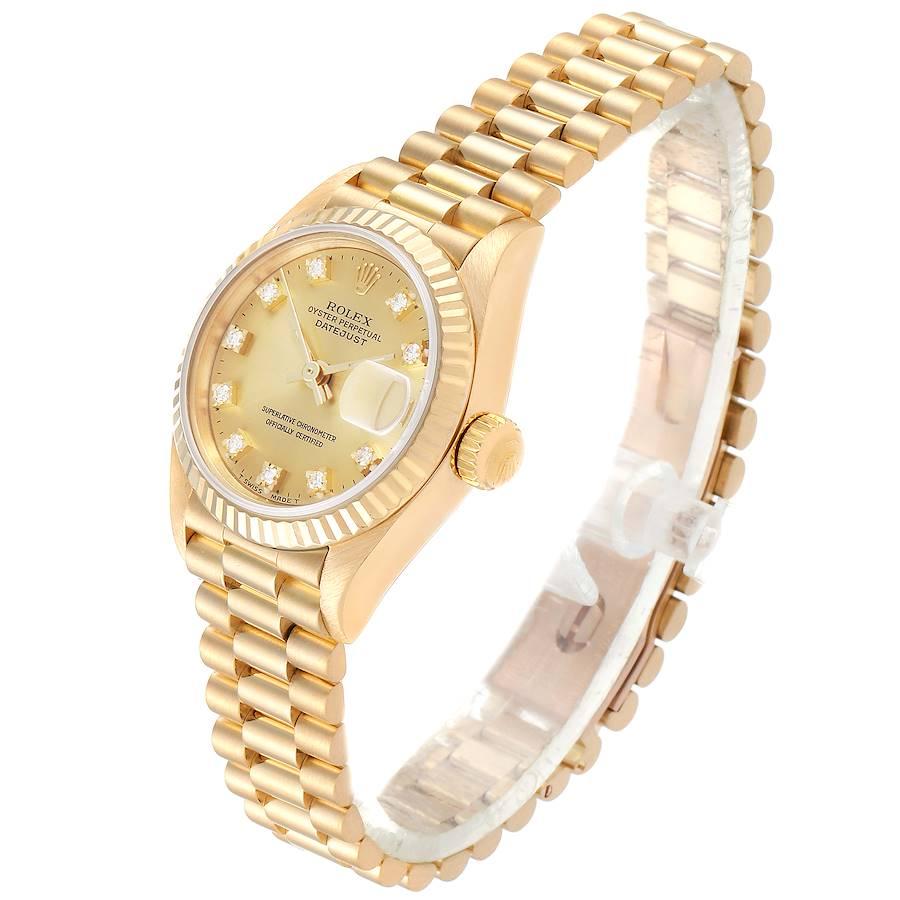 Women's Rolex President Datejust Yellow Gold Diamond Ladies Watch 69178 Box