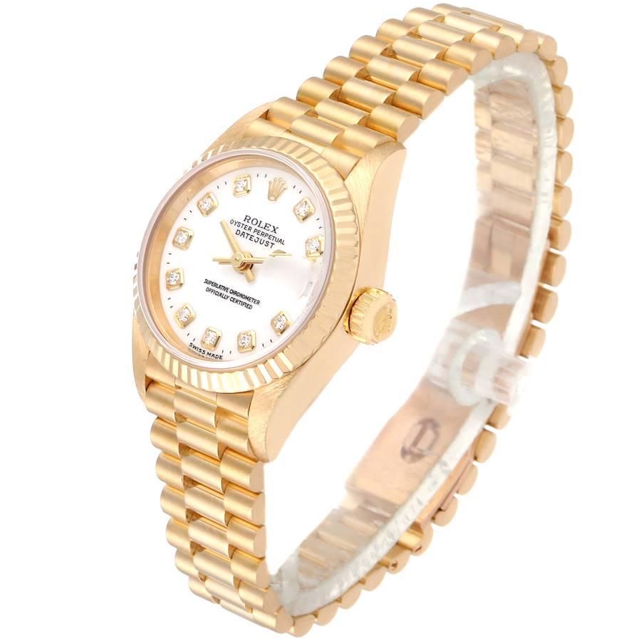 Women's Rolex President Datejust Yellow Gold Diamond Ladies Watch 69178 Box