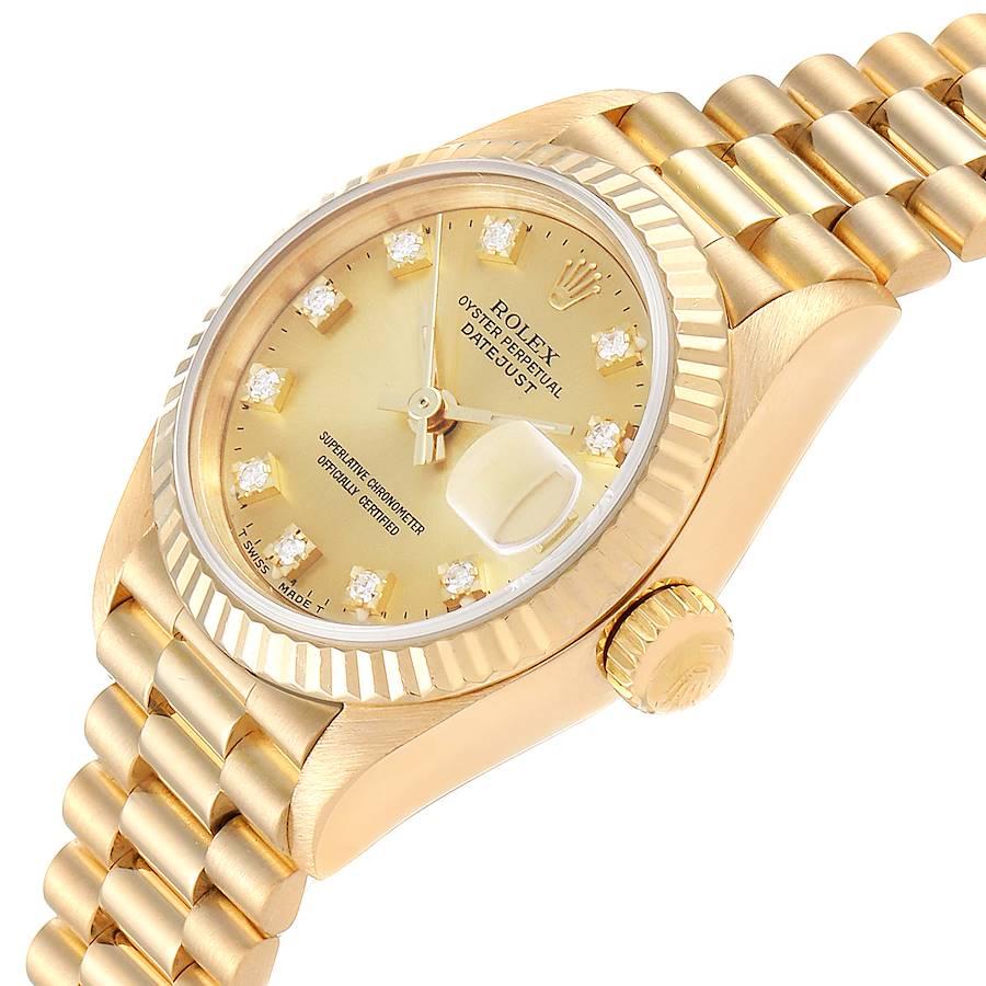 Rolex President Datejust Yellow Gold Diamond Ladies Watch 69178 Box 1