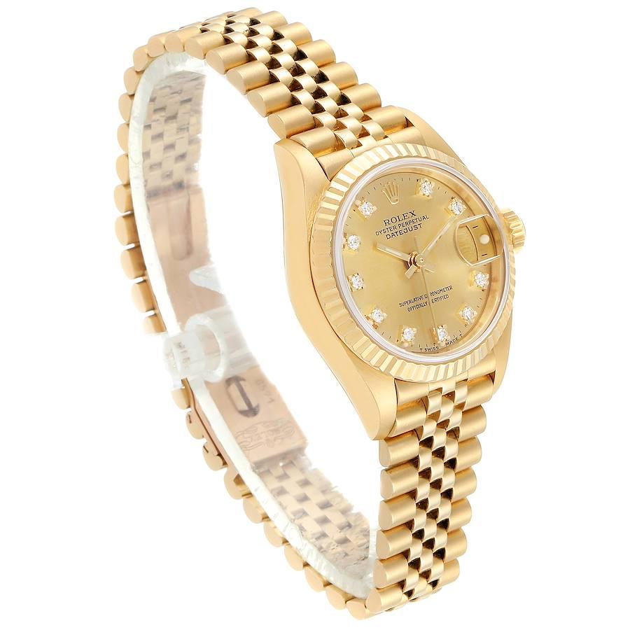 Rolex President Datejust Yellow Gold Diamond Ladies Watch 69178 In Excellent Condition In Atlanta, GA