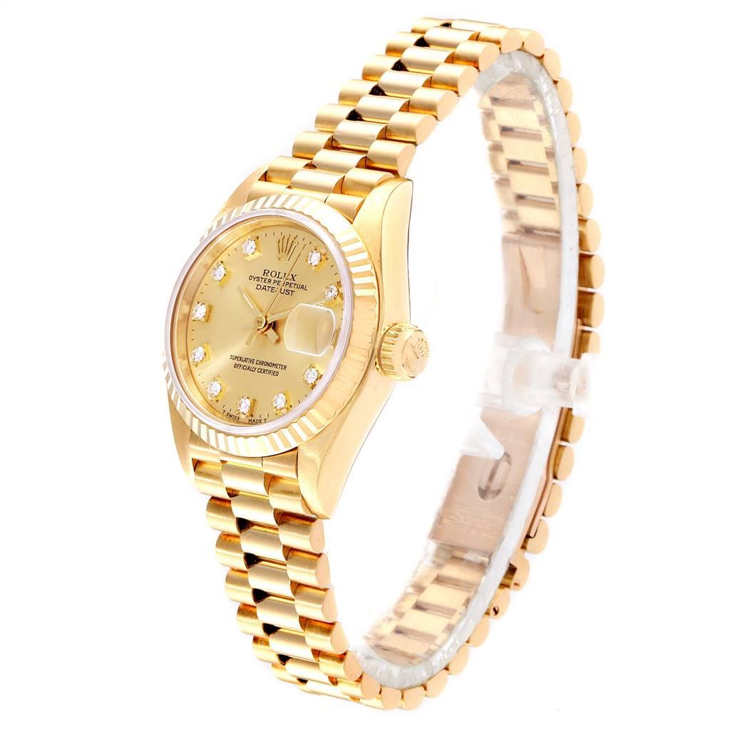 Women's Rolex President Datejust Yellow Gold Diamond Ladies Watch 69178