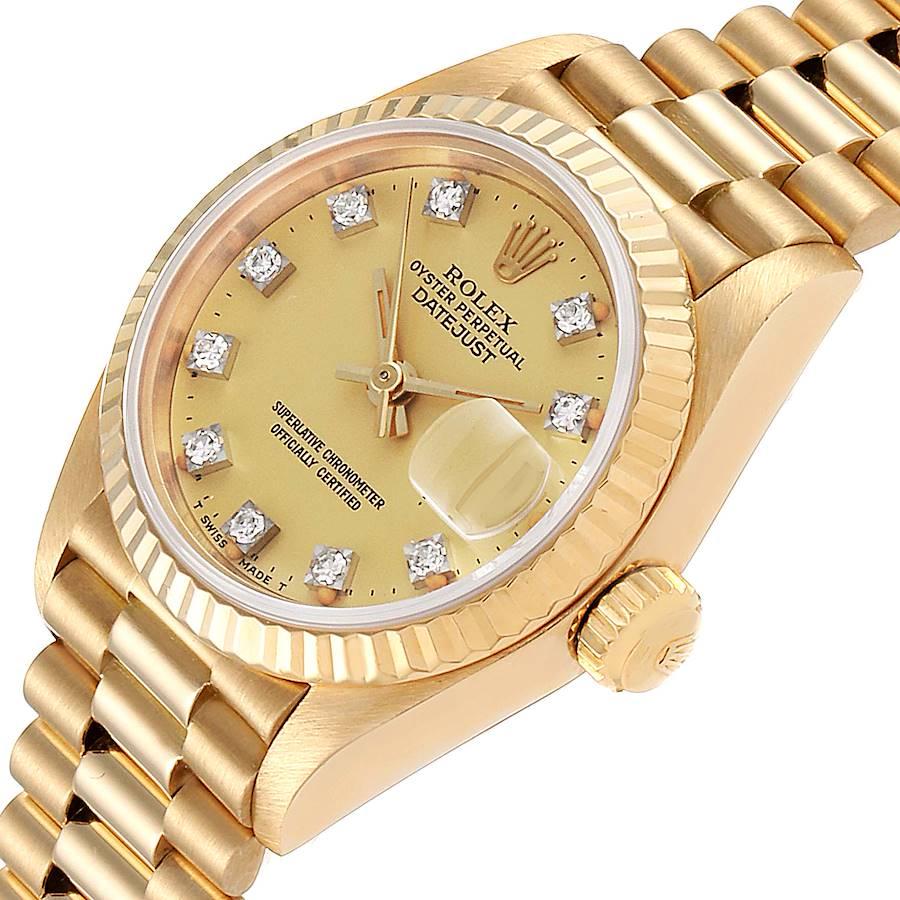 Rolex President Datejust Yellow Gold Diamond Ladies Watch 69178 1