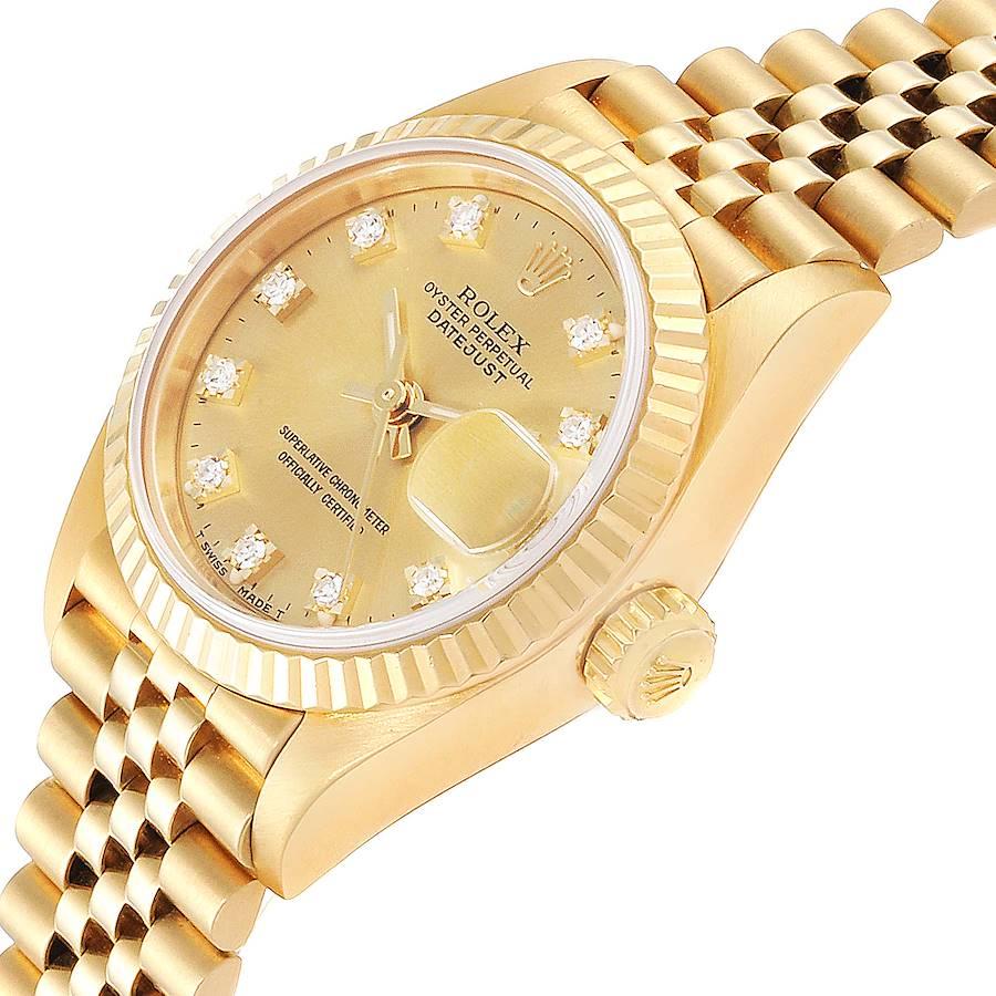 Rolex President Datejust Yellow Gold Diamond Ladies Watch 69178 1
