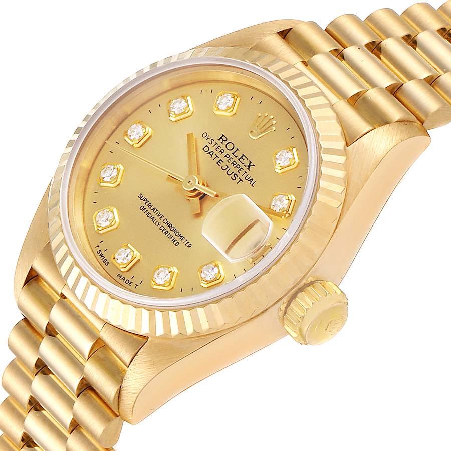 Rolex President Datejust Yellow Gold Diamond Ladies Watch 69178 For Sale 1