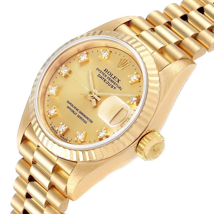 Rolex President Datejust Yellow Gold Diamond Ladies Watch 69178 For Sale 1
