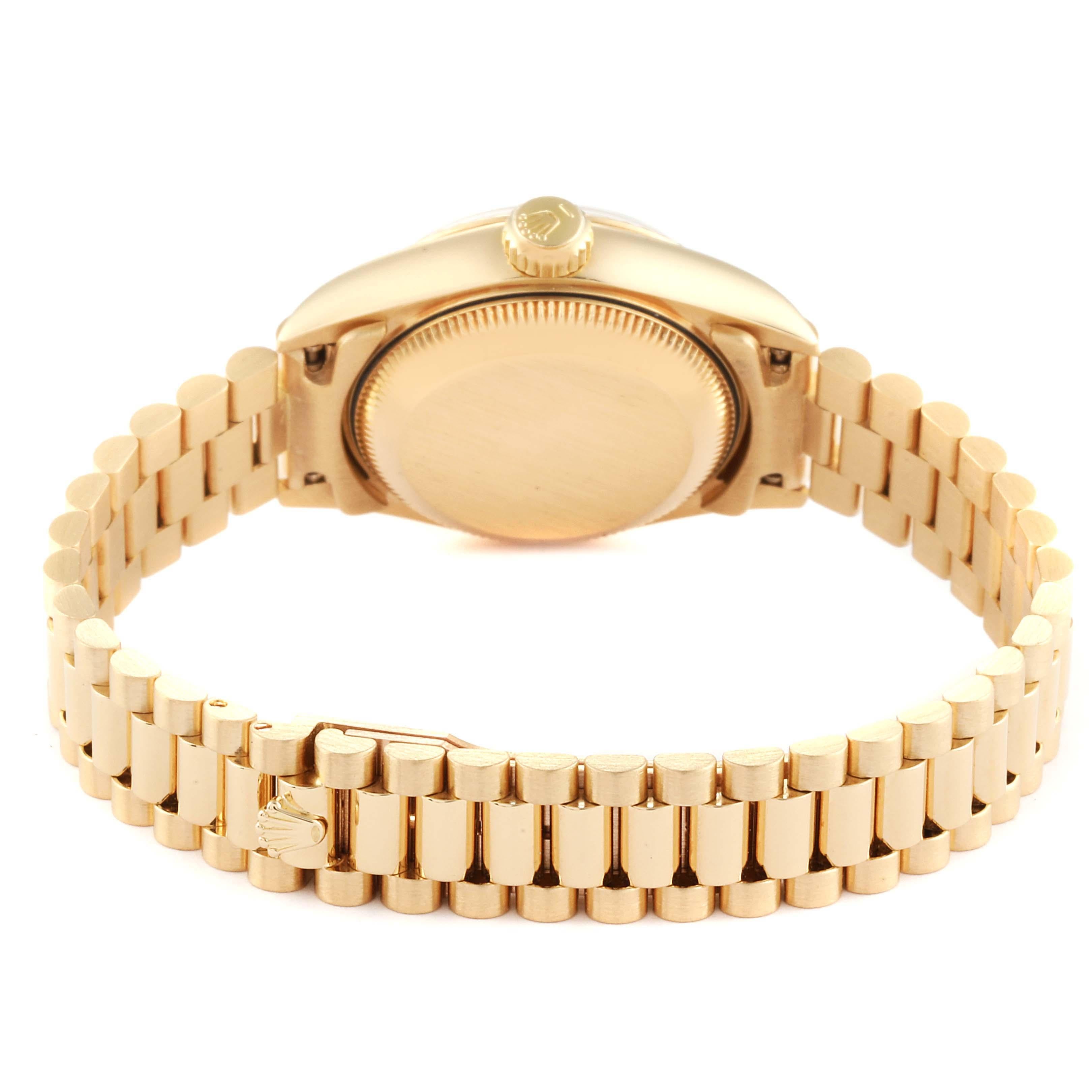 Rolex President Datejust Yellow Gold Diamond Ladies Watch 69178 For Sale 5