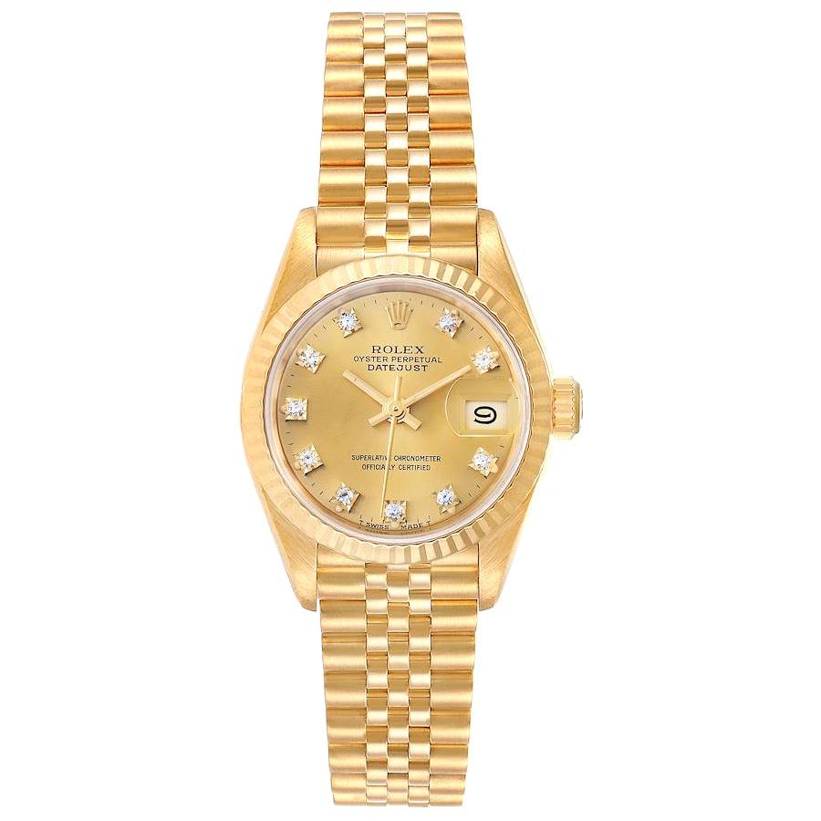 Rolex President Datejust Yellow Gold Diamond Ladies Watch 69178 at 1stDibs