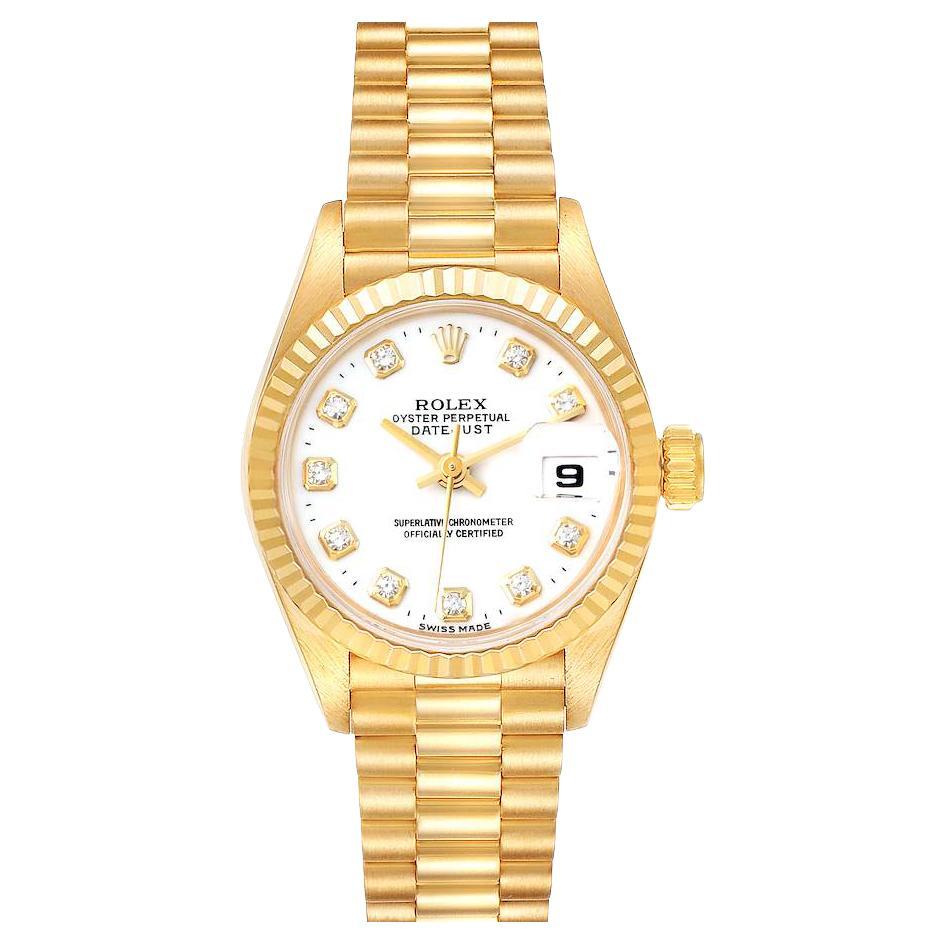Rolex President Datejust Ladies Yellow Gold Watch 69178 Box Papers For ...
