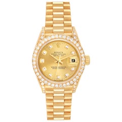Rolex President Datejust Yellow Gold Diamond Ladies Watch 69238