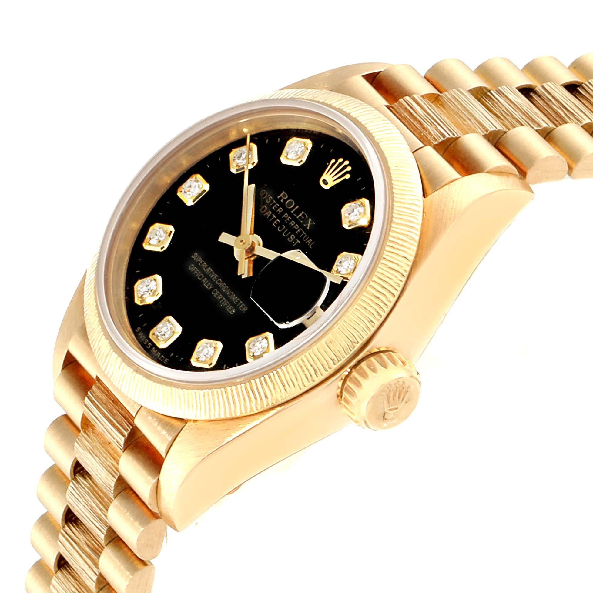 Rolex President Datejust Yellow Gold Diamond Ladies Watch 69278 For Sale 1
