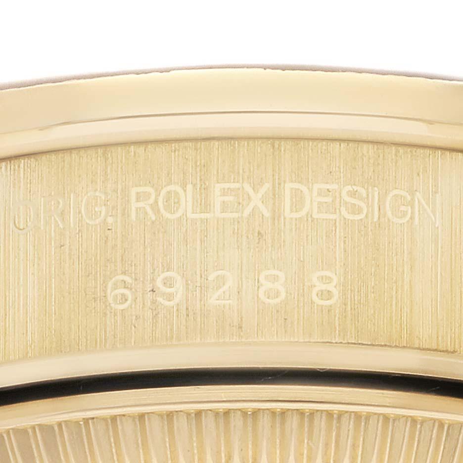 Rolex President Datejust Gelbgold Diamant Damenuhr 69288 Box Papiere im Angebot 2