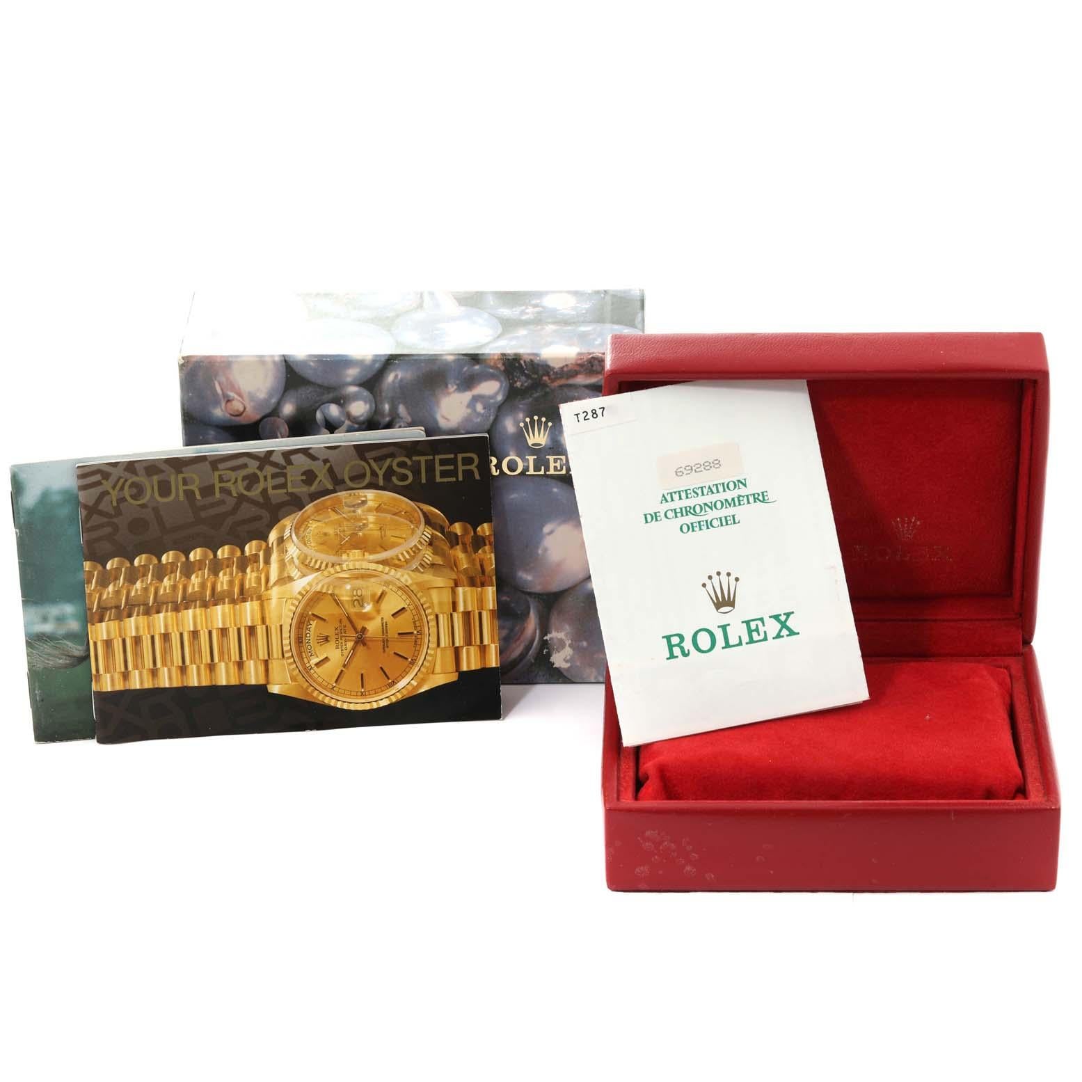 Rolex President Datejust Yellow Gold Diamond Ladies Watch 69288 Box Papers For Sale 4