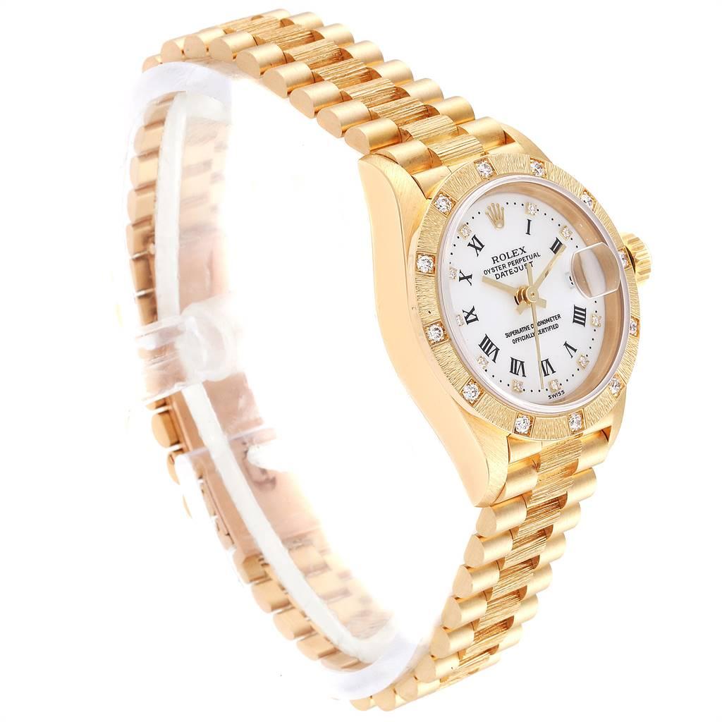 Rolex President Datejust Yellow Gold Diamond Ladies Watch 69288 In Excellent Condition For Sale In Atlanta, GA