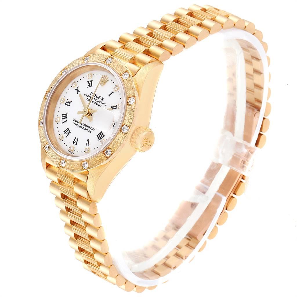 Women's Rolex President Datejust Yellow Gold Diamond Ladies Watch 69288 For Sale