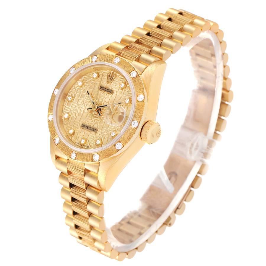 Women's Rolex President Datejust Yellow Gold Diamond Ladies Watch 69288