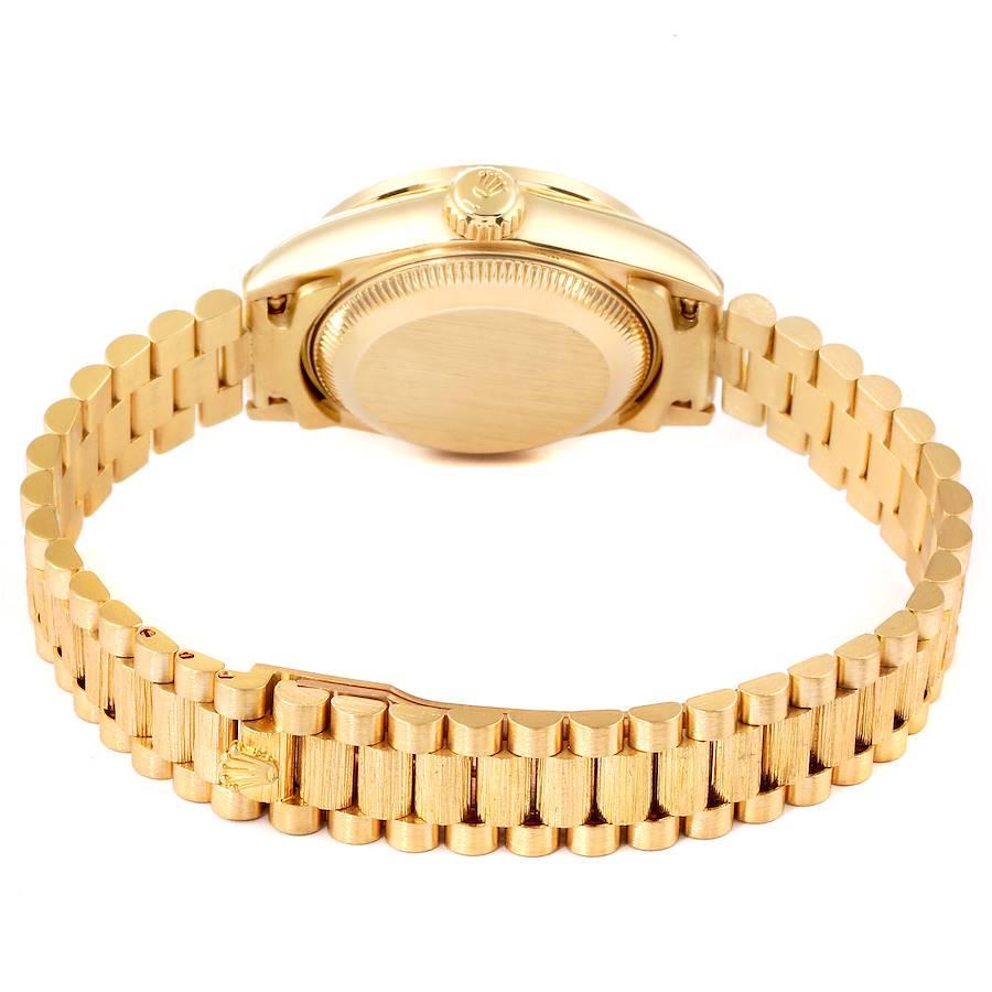 Rolex President Datejust Yellow Gold Diamond Ladies Watch 69288 For Sale 5