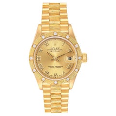 Rolex President Datejust Yellow Gold Diamond Ladies Watch 69288