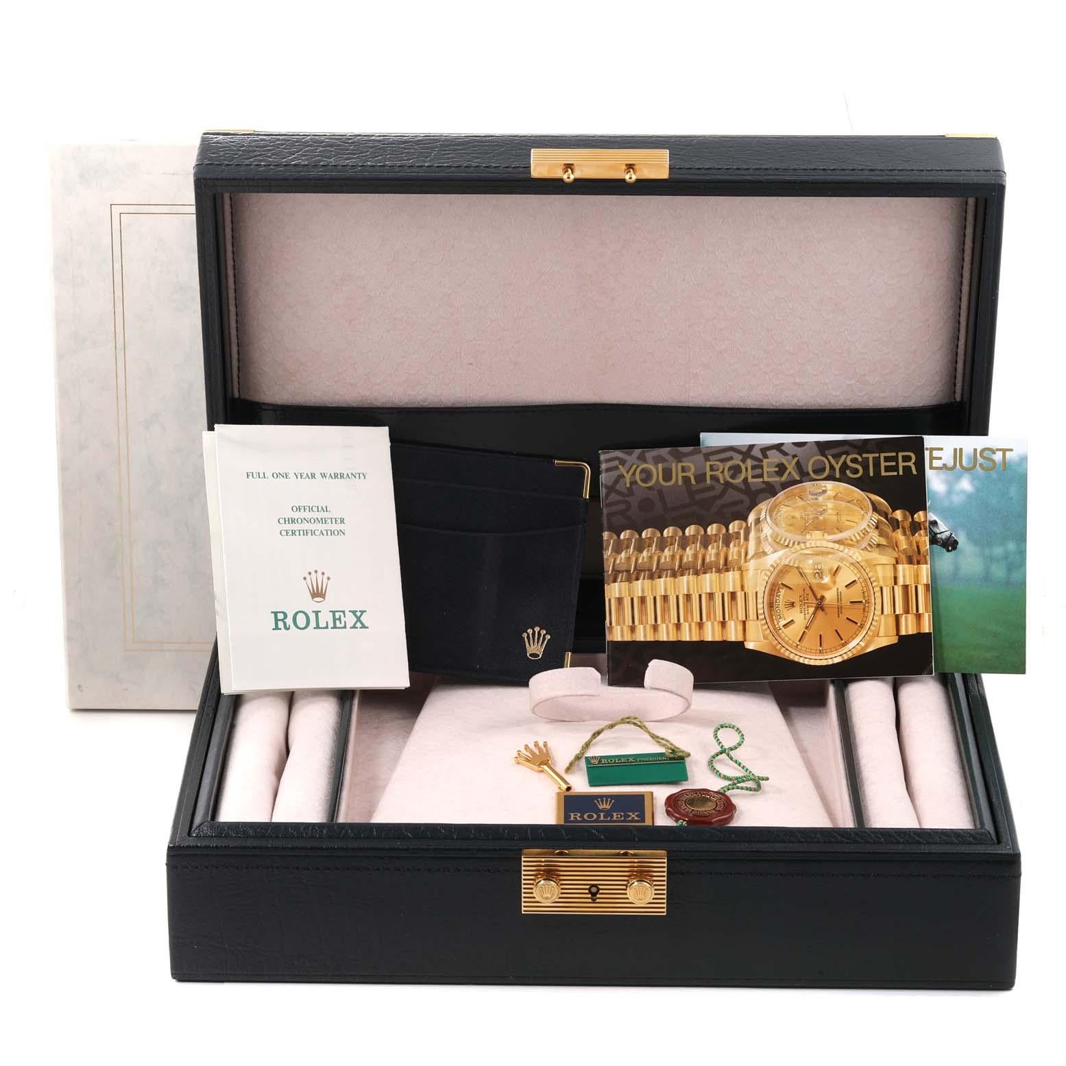 Rolex President Datejust Yellow Gold Diamond Ruby Ladies Watch 69068 Box Papers 8