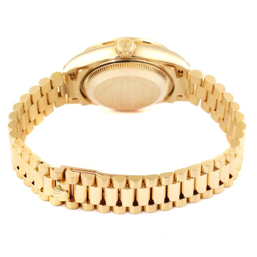 Rolex President Datejust Yellow Gold Diamond Sapphire Ladies Watch 69118 For Sale 5