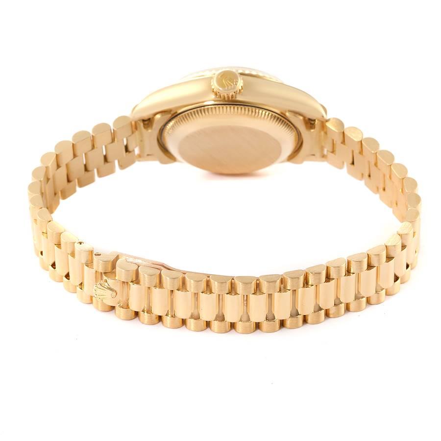 Rolex President Datejust Yellow Gold Diamonds Rubies Watch 69178 For Sale 4