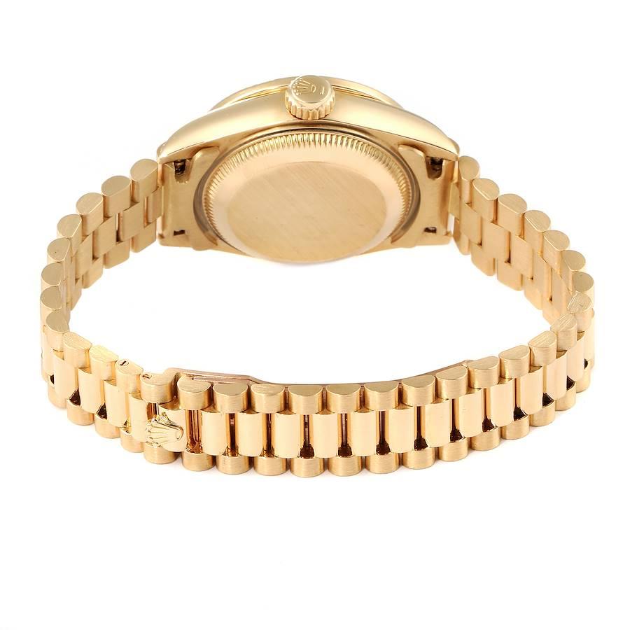 Rolex President Datejust Yellow Gold Honeycomb Diamond Watch 69158 For Sale 4