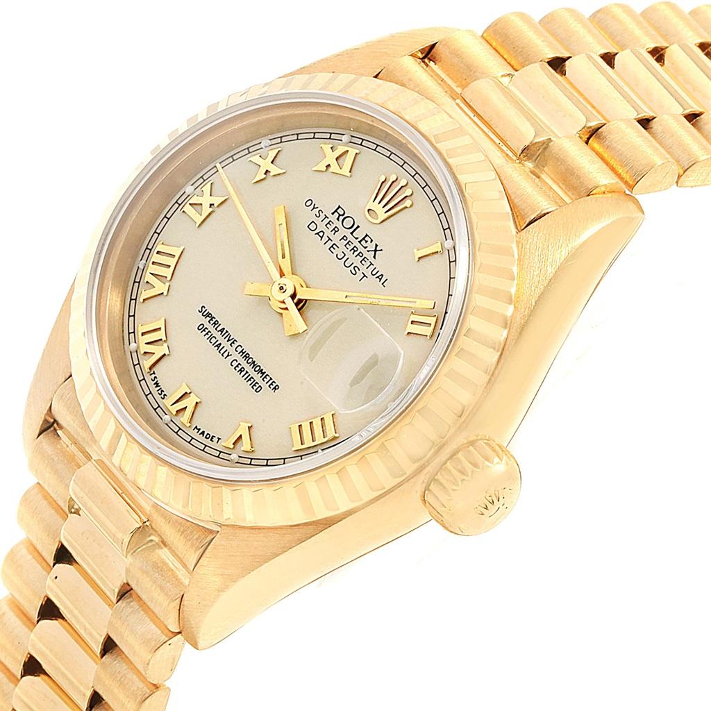 Rolex President Datejust Yellow Gold Ivory Dial Ladies Watch 69178 For Sale 2