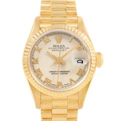 Rolex President Datejust Yellow Gold Ivory Dial Ladies Watch 69178