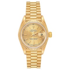 Rolex President Datejust Yellow Gold Ladies Watch 69178 Box Papers