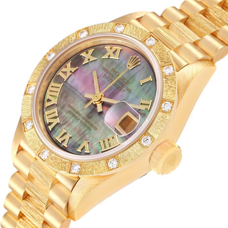 Rolex President Datejust Yellow Gold MOP Diamond Ladies Watch 69288 For Sale 1