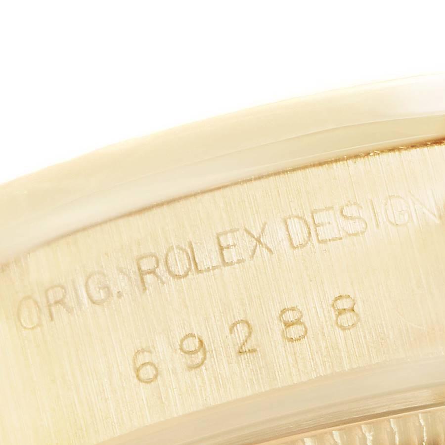 Rolex President Datejust Yellow Gold MOP Diamond Ladies Watch 69288 For Sale 3