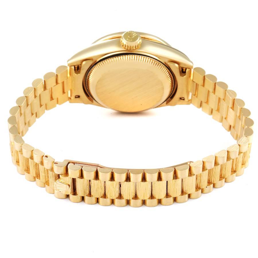 Rolex President Datejust Yellow Gold MOP Diamond Ladies Watch 69288 For Sale 5