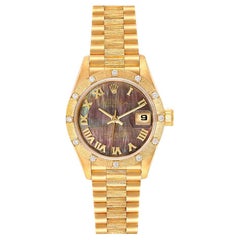 Rolex President Datejust Yellow Gold MOP Diamond Ladies Watch 69288