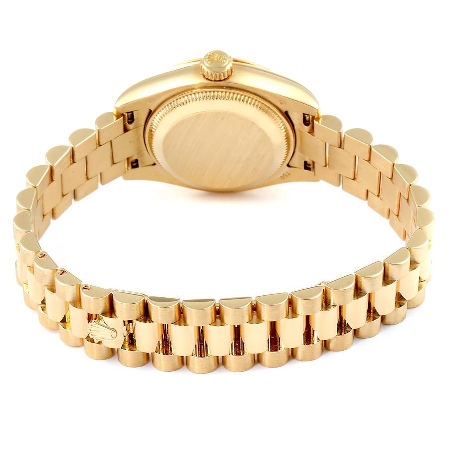 Rolex President Datejust Yellow Gold MOP Myriad Diamond Rubies Watch 179178 Box  For Sale 5
