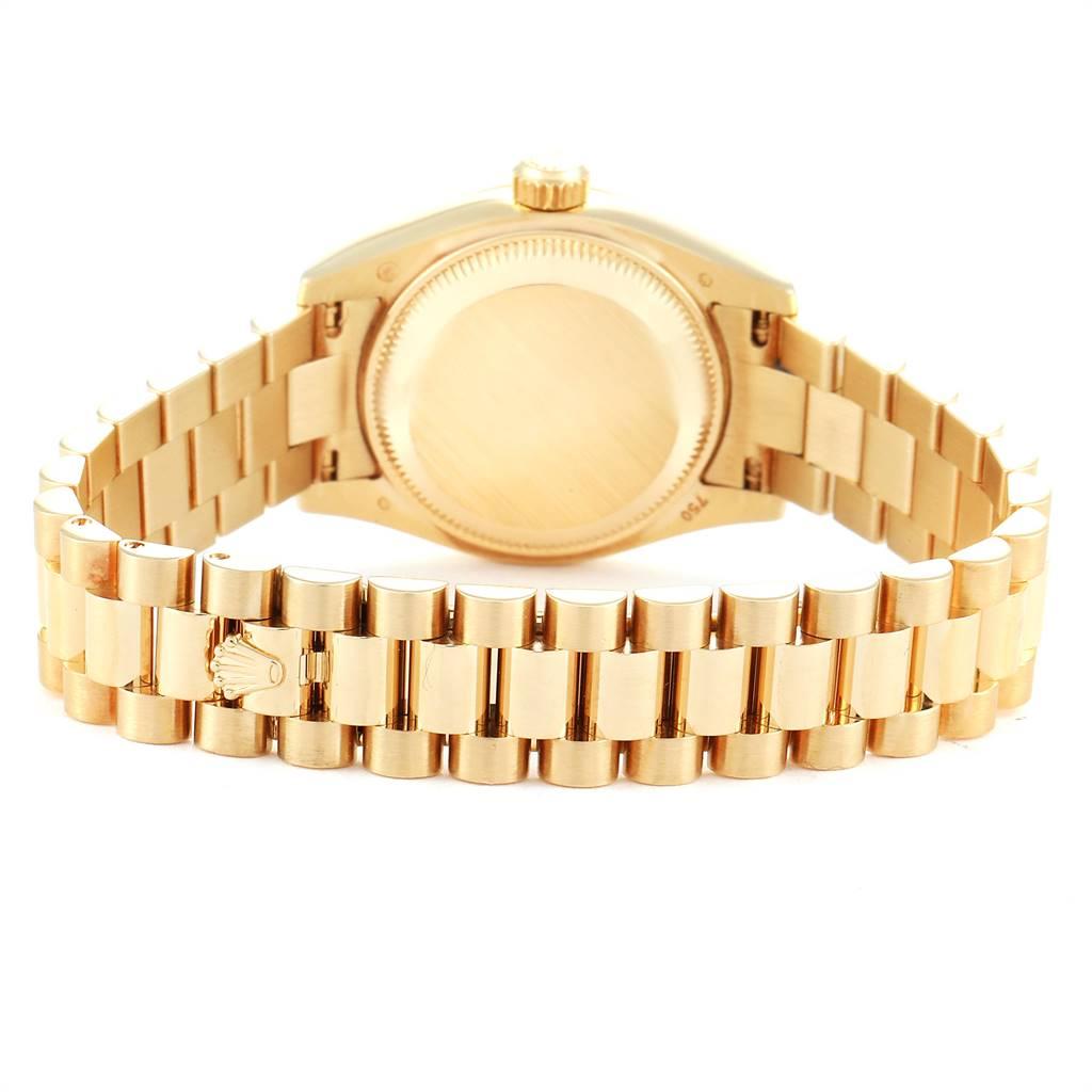 Rolex President Datejust Yellow Gold Mother of Pearl Rubies Ladies Watch 179178 2