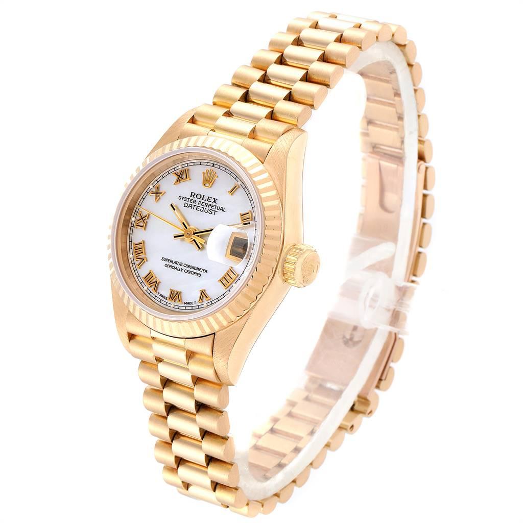 Women's Rolex President Datejust Yellow Gold Mother of Pearl Ladies Watch 69178