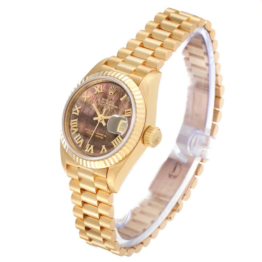 Women's Rolex President Datejust Yellow Gold Mother of Pearl Ladies Watch 69178
