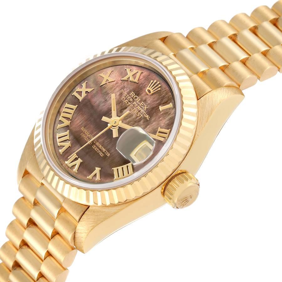 Rolex President Datejust Yellow Gold Mother of Pearl Ladies Watch 69178 1