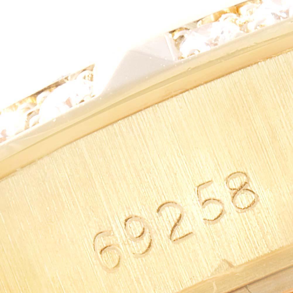 Rolex President Datejust Yellow Gold Pyramid Diamond Bezel Watch 69258 For Sale 1