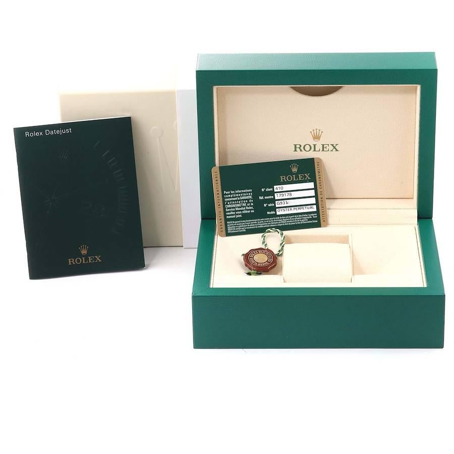 Rolex President Datejust Yellow Gold Ruby Ladies Watch 179178 Box Card For Sale 5