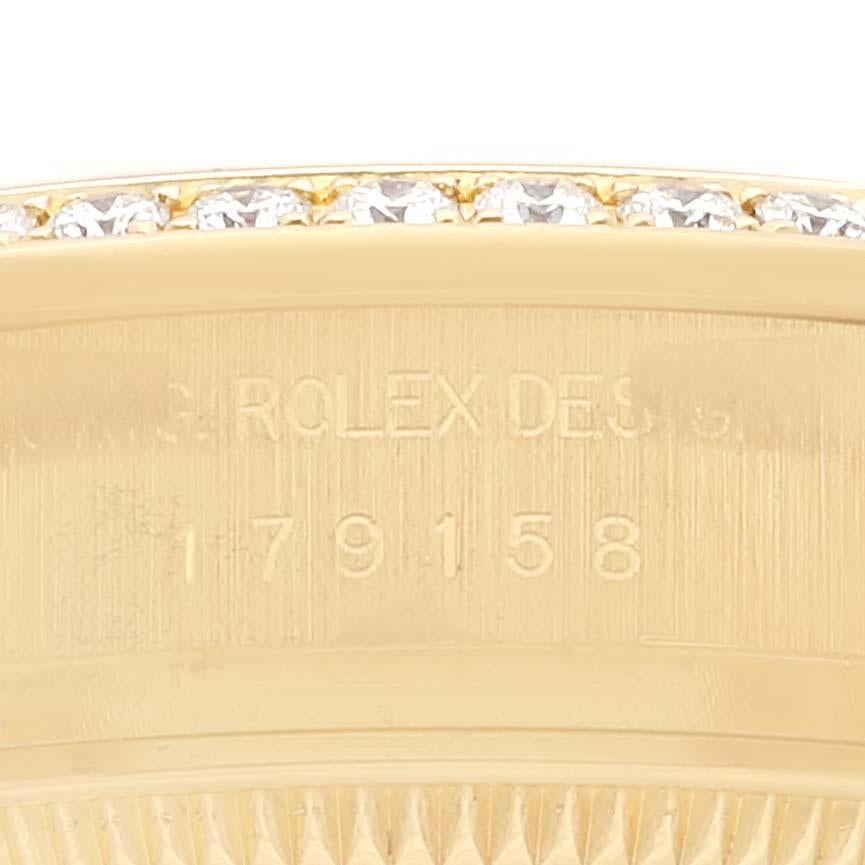Rolex President Datejust Yellow Gold Silver Diamond Dial Ladies Watch 179158 1