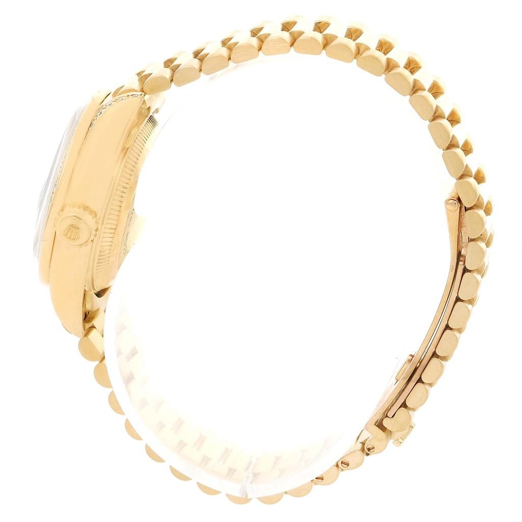 Rolex President Datejust Yellow Gold String Diamond Ladies Watch 69238 1