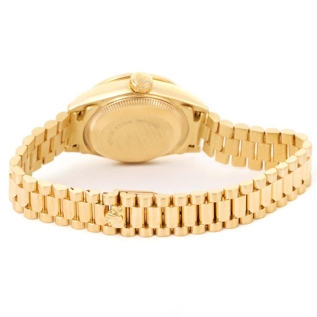 Rolex President Datejust Yellow Gold String Diamond Ladies Watch 69238 4