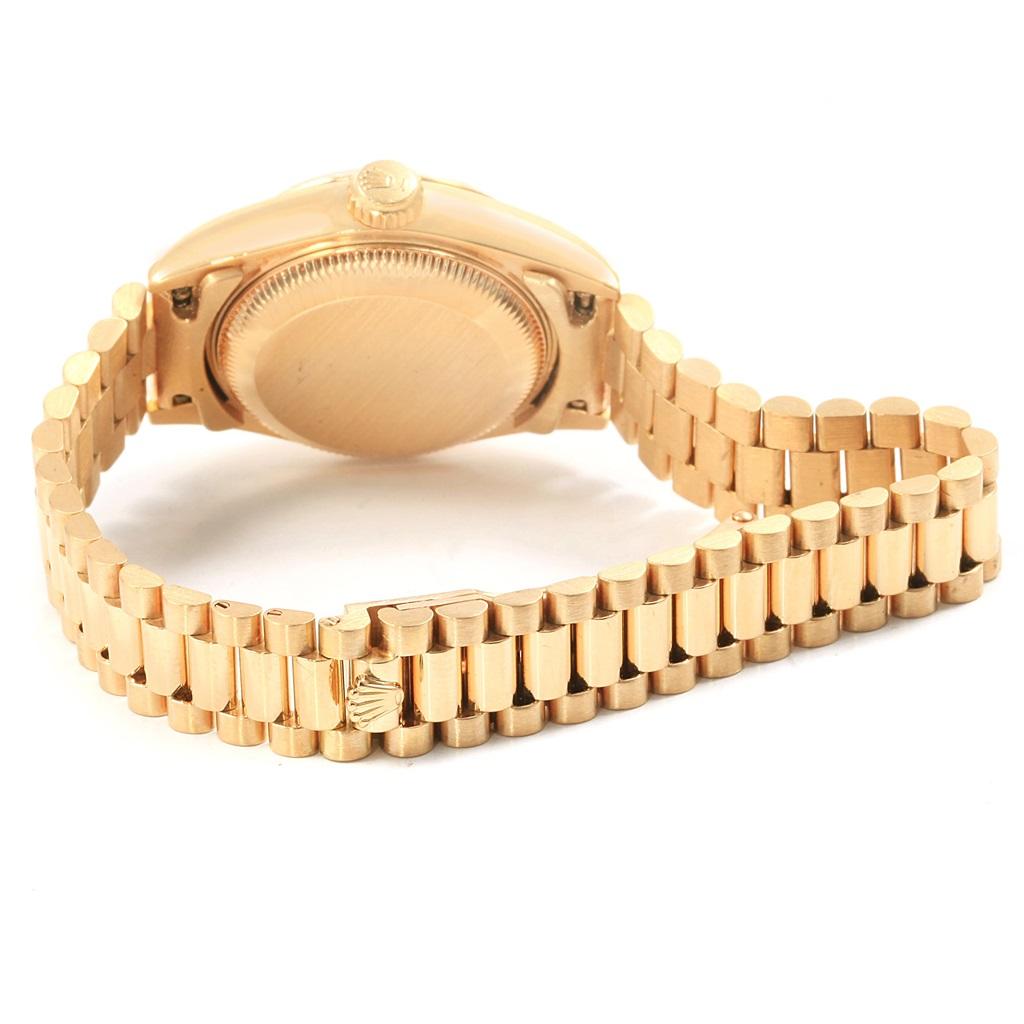 Rolex Montre President Datejust en or jaune avec cadran œil de tigre, pour femmes 69178 en vente 6